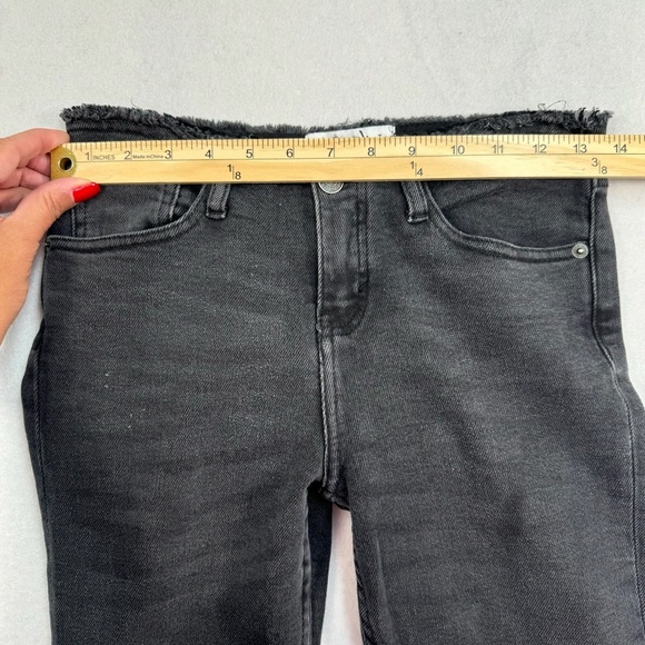 Motel Denim Flare Leg Jeans Womems Size 24X34 Faded Black Mid Rise - Picture 7 of 11